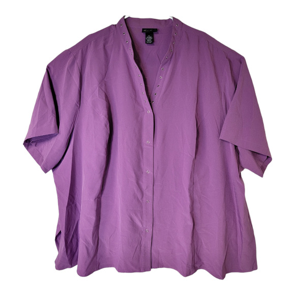Maggie Barnes Tops - Maggie Barnes Size 5X Purple Short Sleeve Shirt